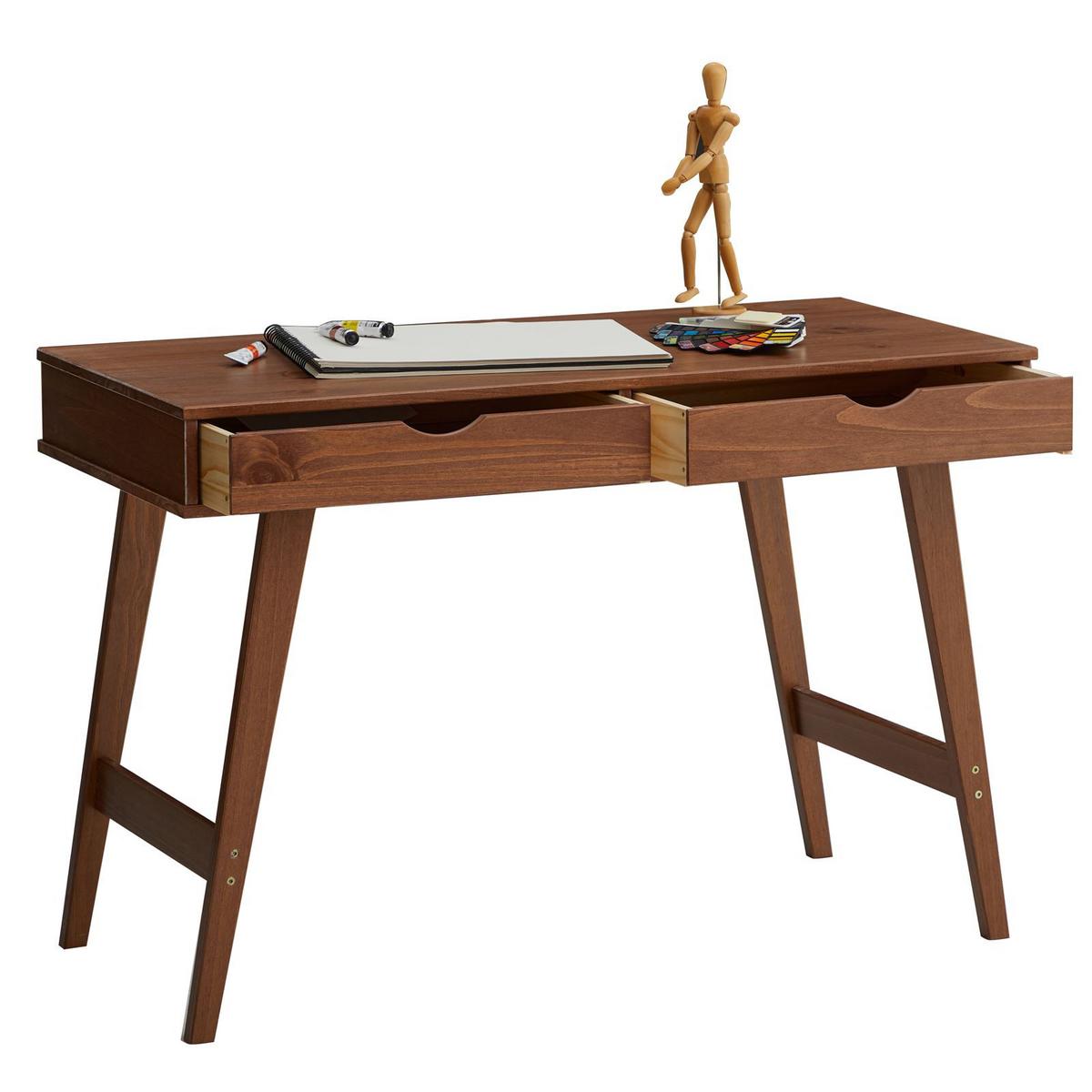SCHREIBTISCH MILO - Kastanienfarben, Holz (50/110/75cm) - IDIMEX