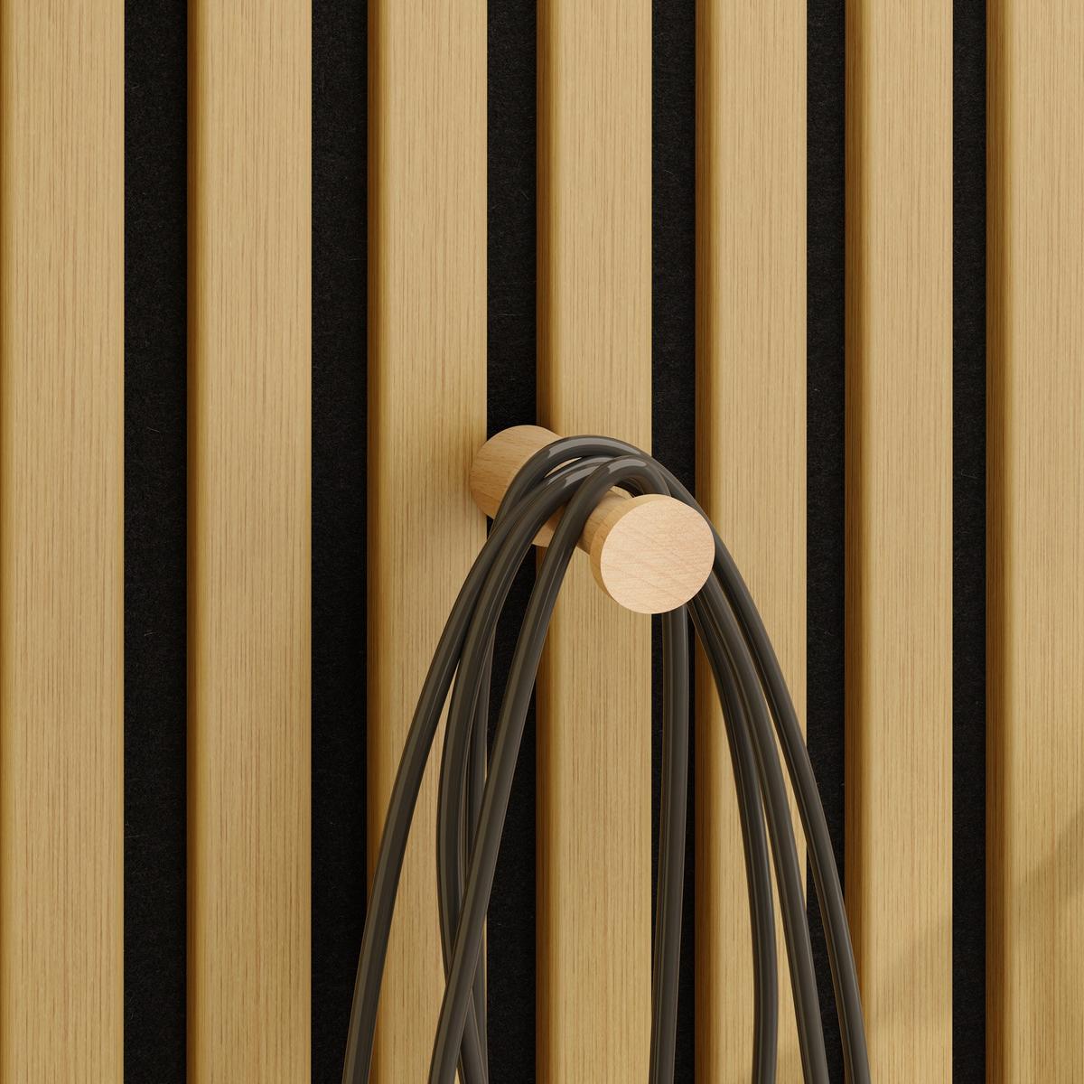 WANDPANEEL mit Regalen und Haken FHK40-N - Naturfarben, Holzwerkstoff (19/120/120cm) - SoBuy