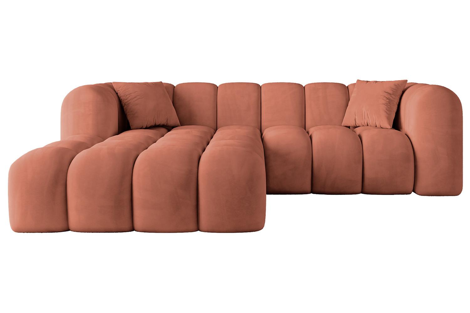 ECKSOFA Ottomane Links OLEA-L1 - 231x173x74 cm Koralle - Koralle/Schwarz, Holzwerkstoff/Kunststoff (231/173cm) - ALTDECOR