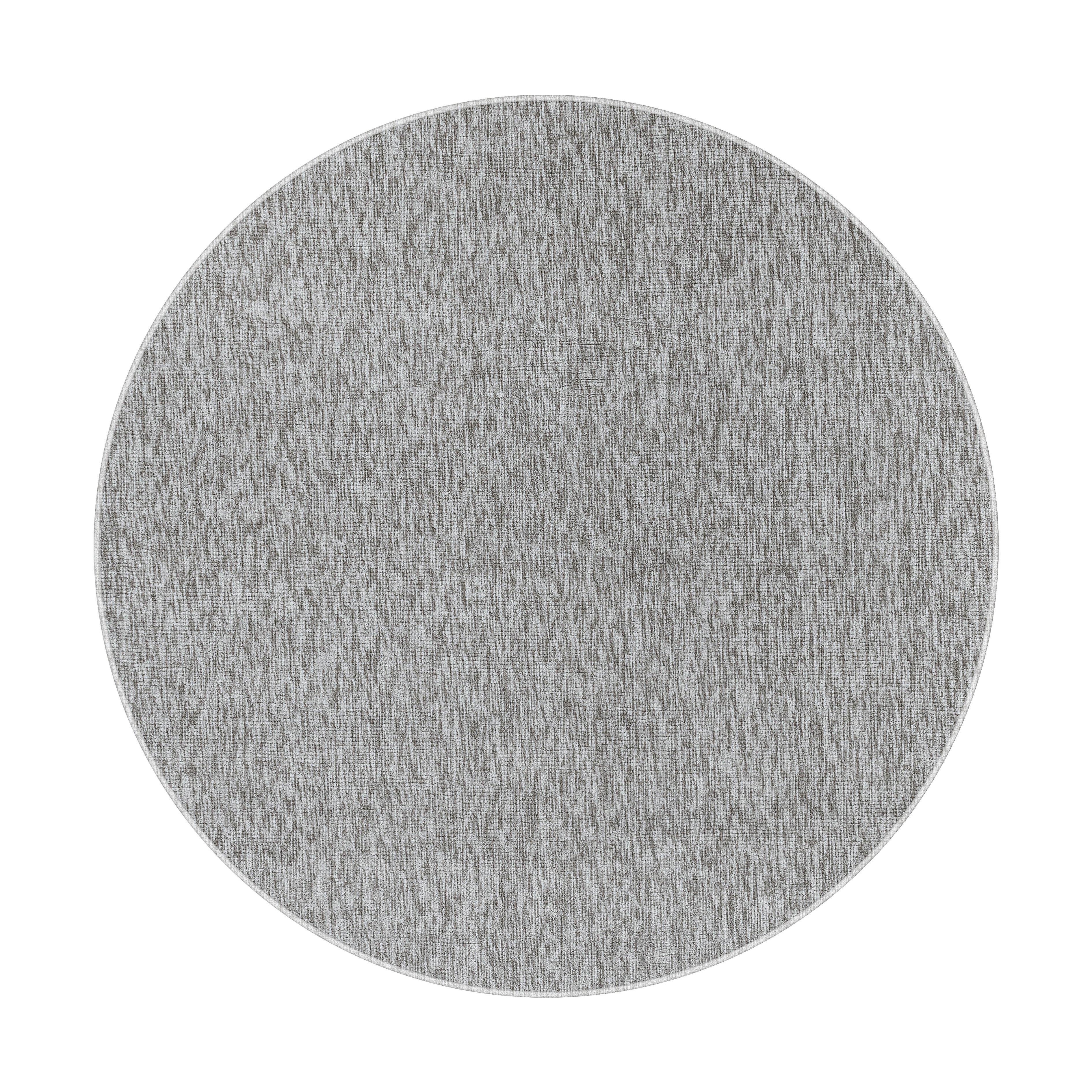 TEPPICH Kurzflor AMMER in Hellgrau, einfarbig, Ø 120 cm - Grau, Textil (120/120cm) - KADIMA DESIGN