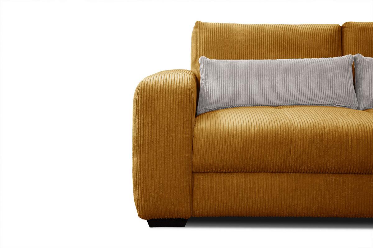 SOFA OLI 3-Sitzer, safran - Gelb, Holz/Textil (208/91/108cm) - Wozimo