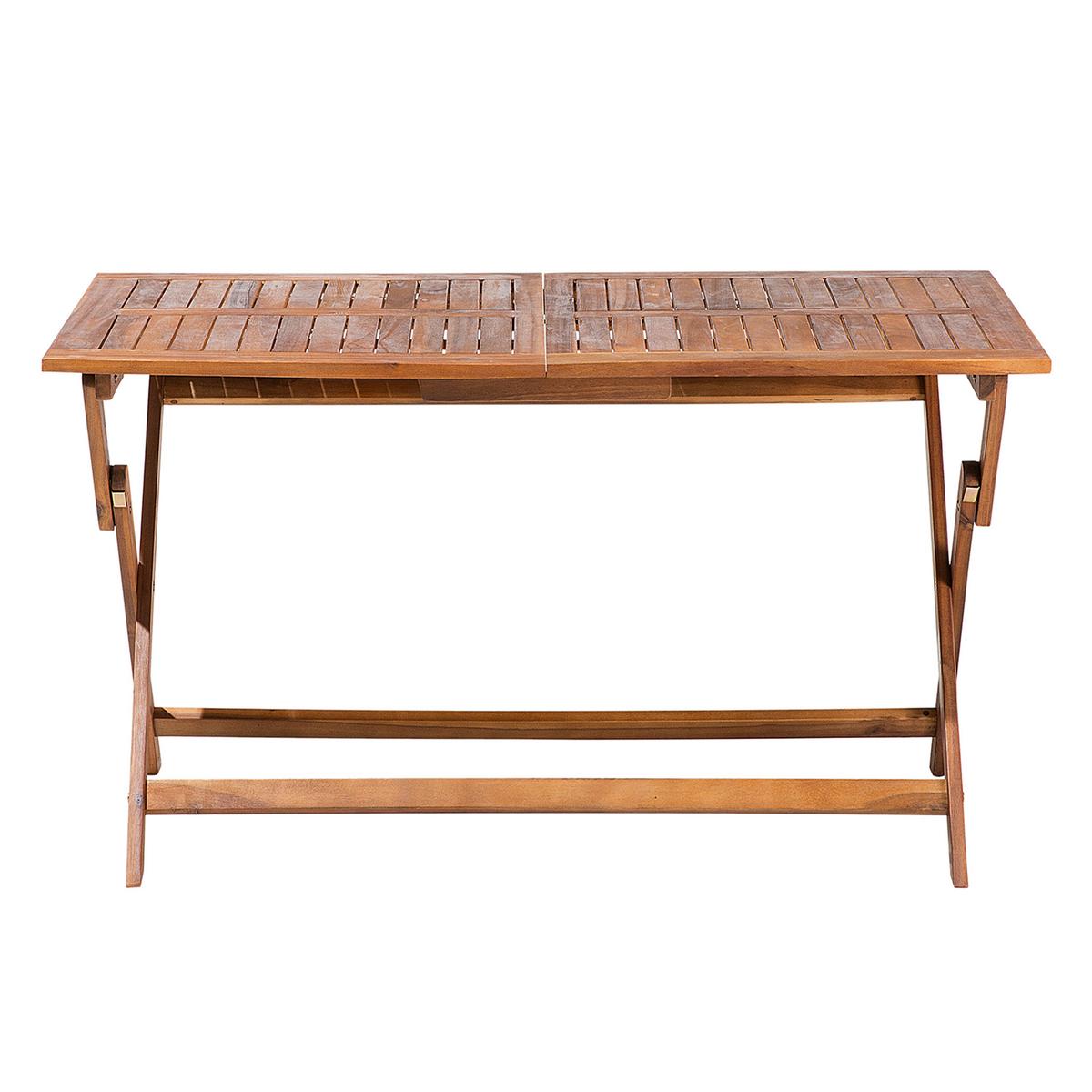 GARTENTISCH 140/75 cm Massivholz Dunkler Holzfarbton Cento - Dunkelbraun, Holz (75/140/74cm) - Beliani