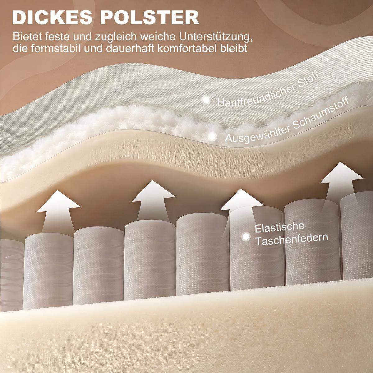 RELAXSESSEL Polyester Cremeweiß - Creme, Textil (73/100/86cm) - HOMCOM