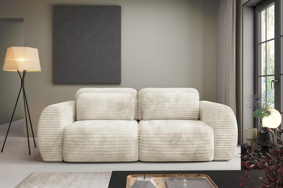 SCHLAFSOFA Simone - Creme, Holzwerkstoff/Textil (266/95/110cm) - Fun Möbel