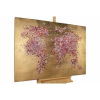 ÖLGEMÄLDE 120/80 cm - Pink/Goldfarben, Holz/Textil (120/80cm) - KUNSTLOFT
