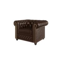 CHESTERFIELD-SESSEL Morin Braun vegan Leder - Braun, Holz/Textil (94/72/86cm) - S-Style Möbel