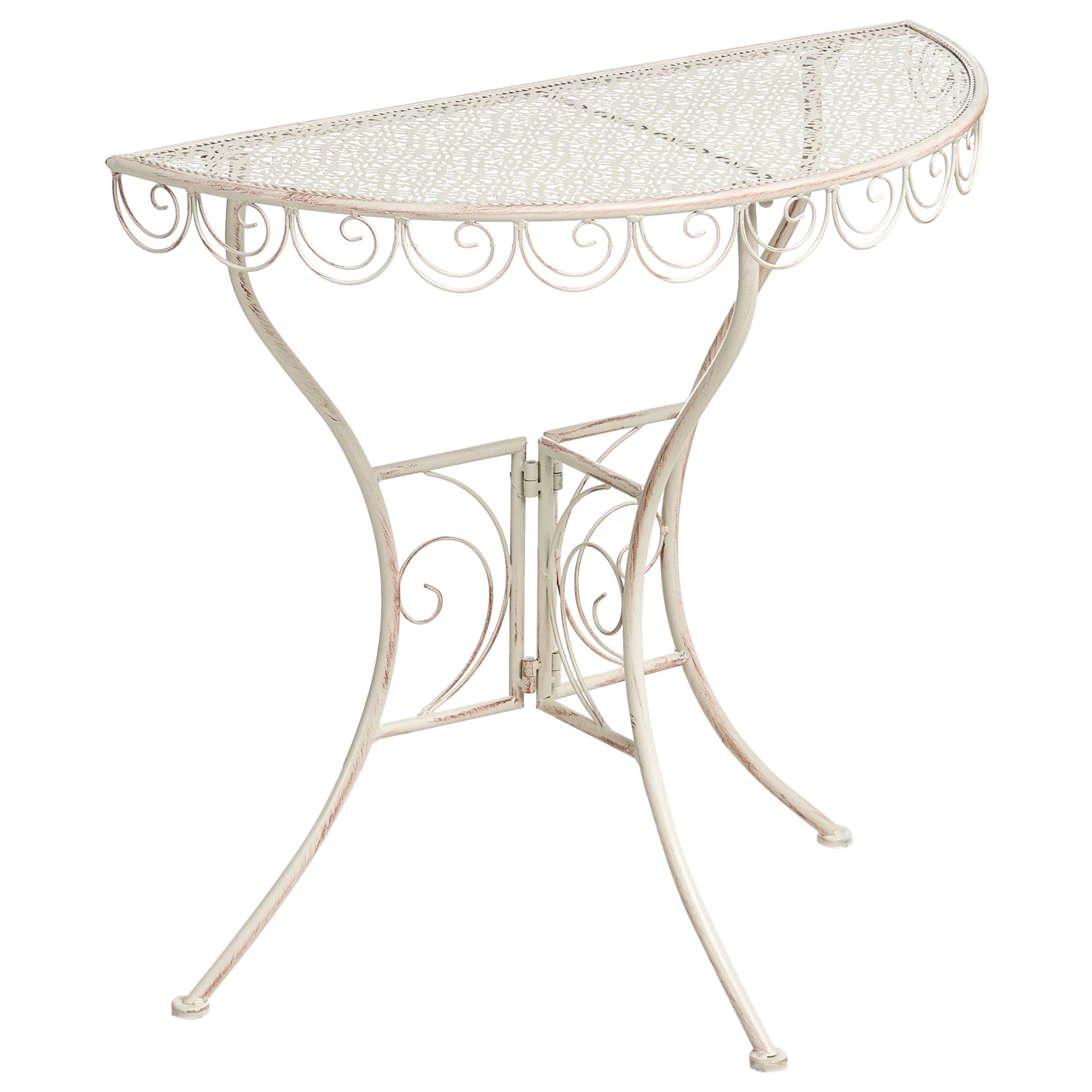 BISTROTISCH 80/36 cm Metall Hellbeige Juina - Beige, Metall (80/36/75cm) - Beliani