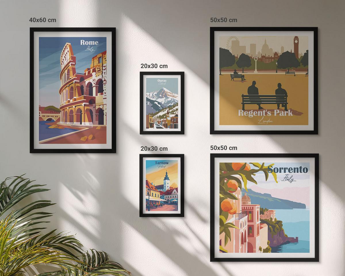 BILDER SET 5er Set - 50x50 cm & 20x30 cm & 40x60 cm Schwarzer Rahmen - Boho-Papaya-Fruchtmuster - Schwarz, Kunststoff (40/60cm) - TULUP