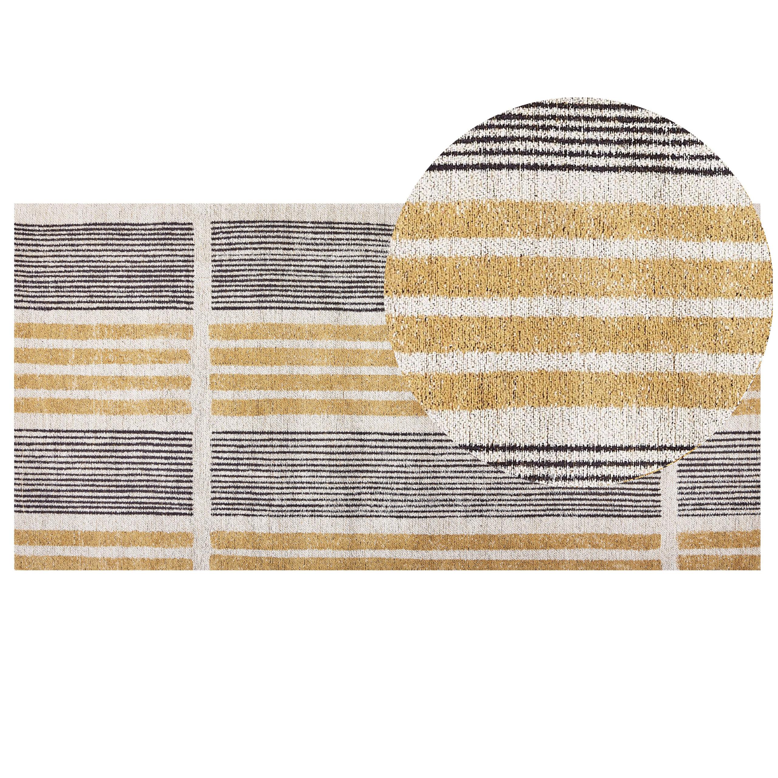 TEPPICH geflochten Katra 150/80 cm - Gelb, Textil (80/150cm) - Beliani