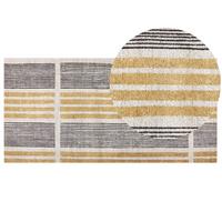 TEPPICH geflochten Katra 150/80 cm - Gelb, Textil (80/150cm) - Beliani