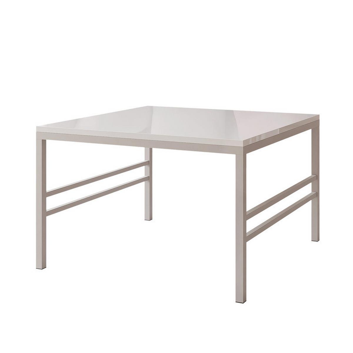 COUCHTISCH FORMA 70/70 cm Quadrat, Kaschmir / Weiß Hochglanz - Kaschmir/Weiß Hochglanz, Metall (70/70/46cm) - Idohome