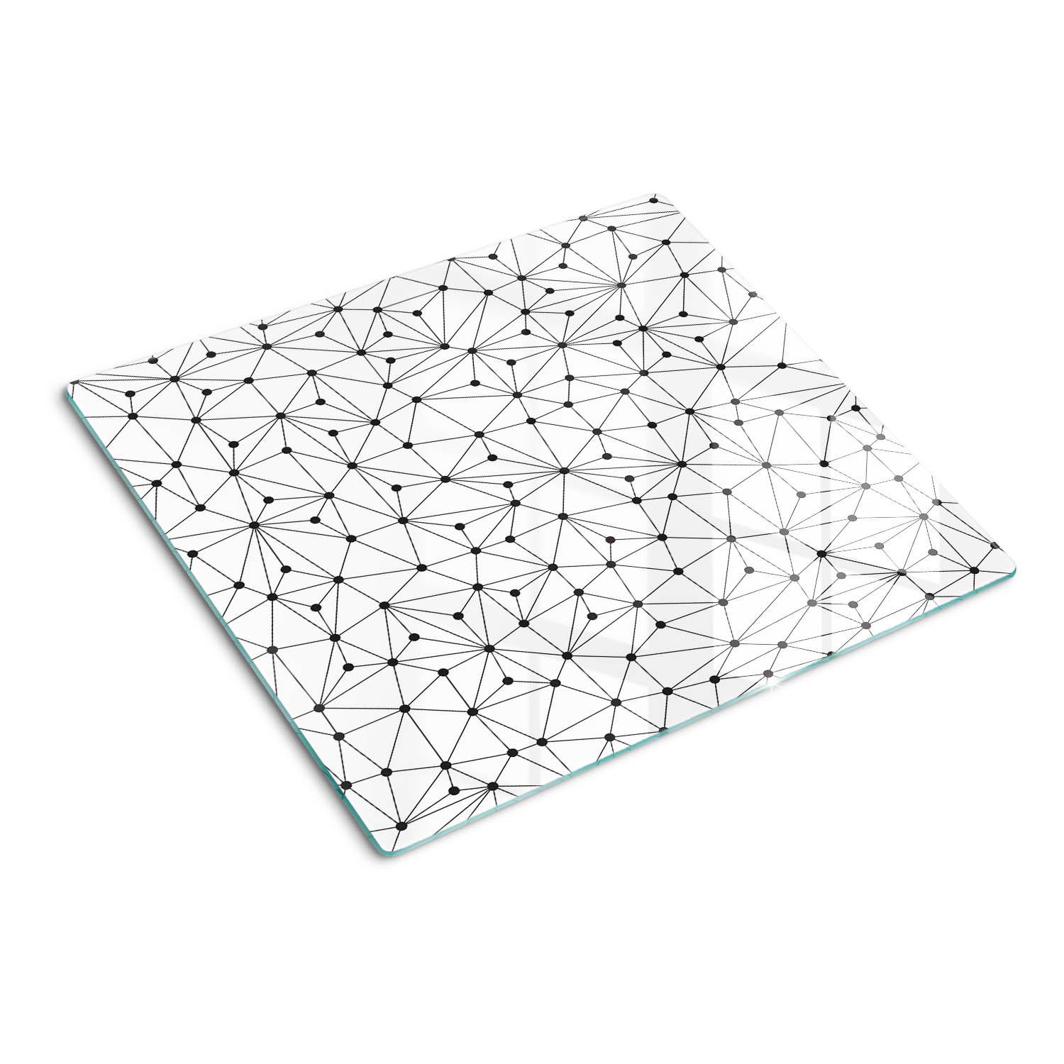 GLASPLATTE 60x52 cm Linien und Kreise - Schwarz, Glas (60/0.4/52cm) - TULUP