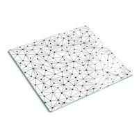 GLASPLATTE 60x52 cm Linien und Kreise - Schwarz, Glas (60/0.4/52cm) - TULUP