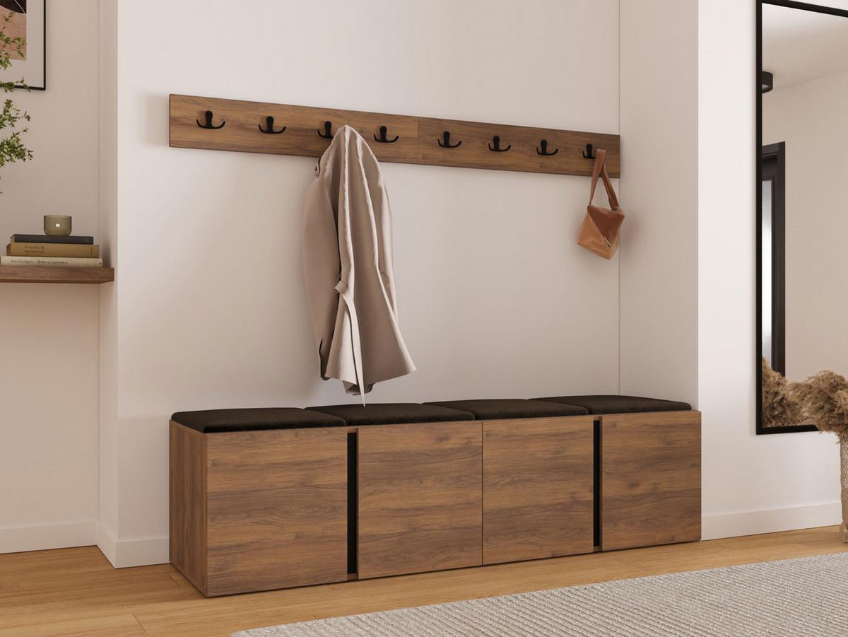 GARDEROBEN-SET Orion VII - Nussbaumfarben/Braun, Holzwerkstoff/Kunststoff (168/42/46cm) - MIRJAN24
