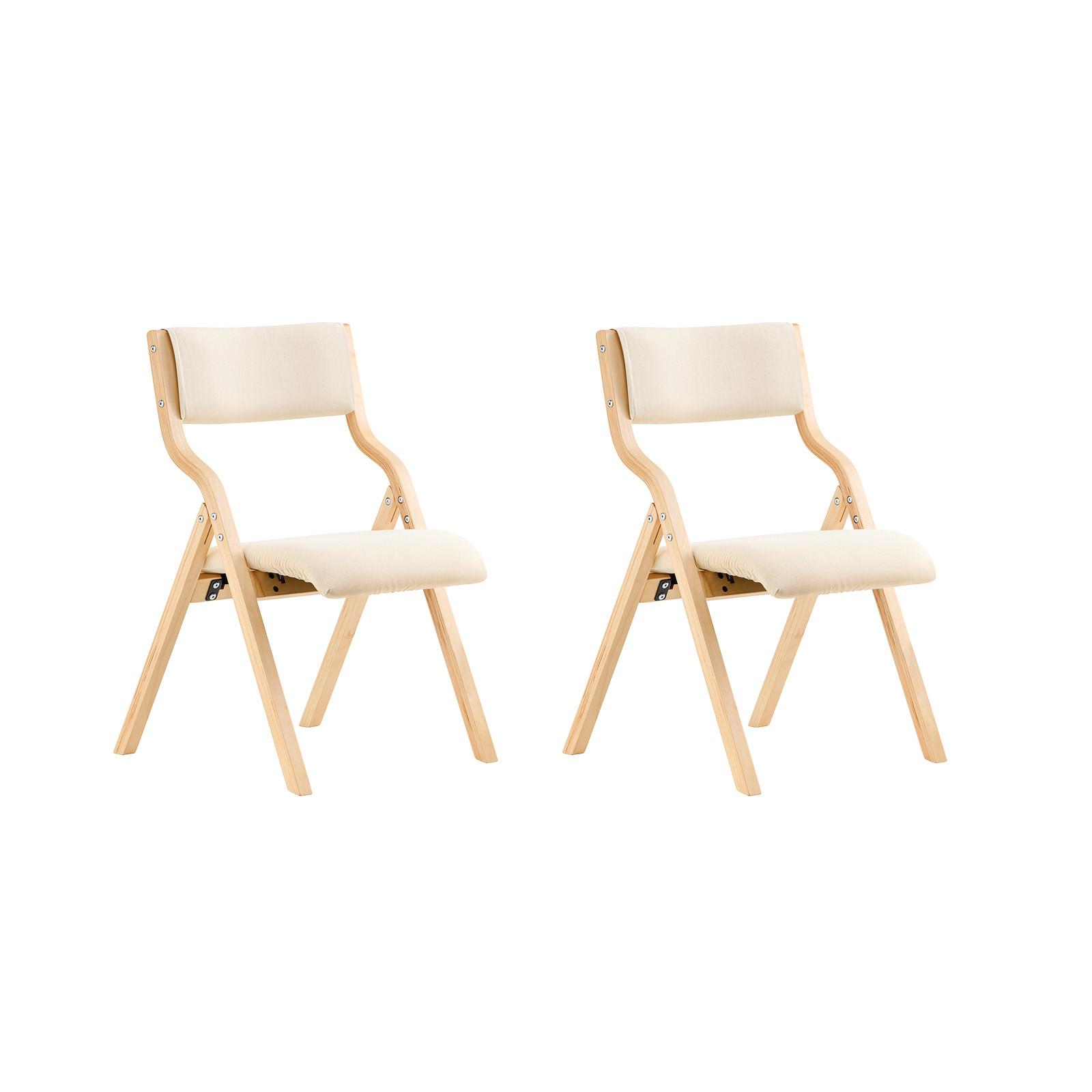 KLAPPSTÜHLEN 2 er set, Weiß 48x80x54cm - Weiß, Holz/Holzwerkstoff (54/80/48cm) - SoBuy