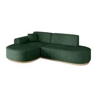 ECKSOFA Ottomane Links MARI-L1-v1 - 243x171x83 cm Grün Cord - Grün, Holzwerkstoff/Textil (243/171cm) - ALTDECOR