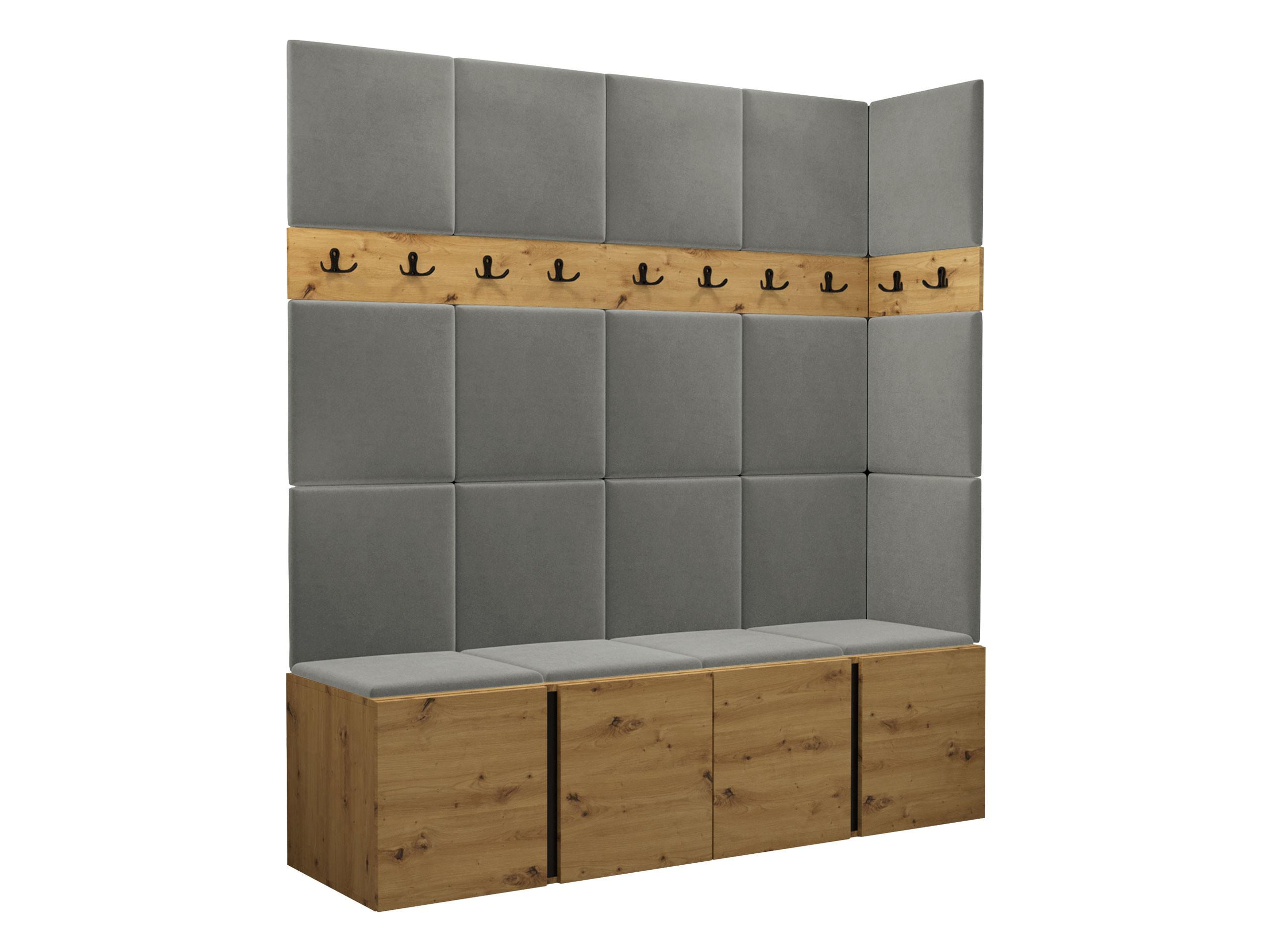 GARDEROBEN-SET Orion II - Eiche Artisan/Grau, Holzwerkstoff/Kunststoff (168/186/46cm) - MIRJAN24