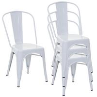 STUHL METALL Weiß 4er-Set - Weiß, Metall (45/87/43cm) - MCW