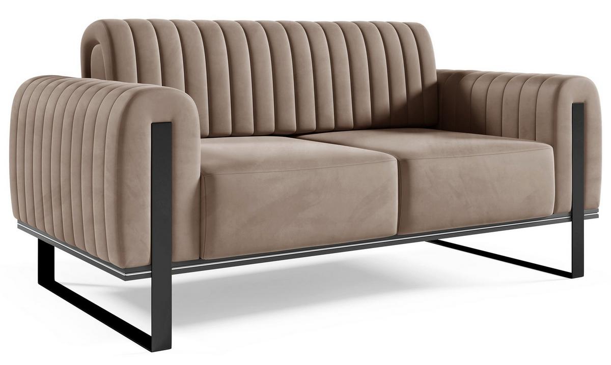 SOFA Parissa 164 cm - Beige/Schwarz, Textil/Metall (164/79/92cm) - Selsey