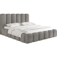 POLSTERBETT Serenity mit Bettkasten, Grau Boucle 120x200 cm - Birkefarben/Hellgrau, Holzwerkstoff/Kunststoff (120/200cm) - WFL GROUP