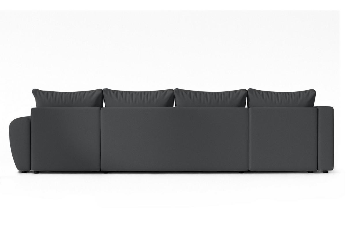 WOHNLANDSCHAFT Malatya U Form MAX Dunkelgrau 311/145/80 cm mit Schlaffunktion - Dunkelgrau/Schwarz, Kunststoff/Textil (303/80/208cm) - AX Living