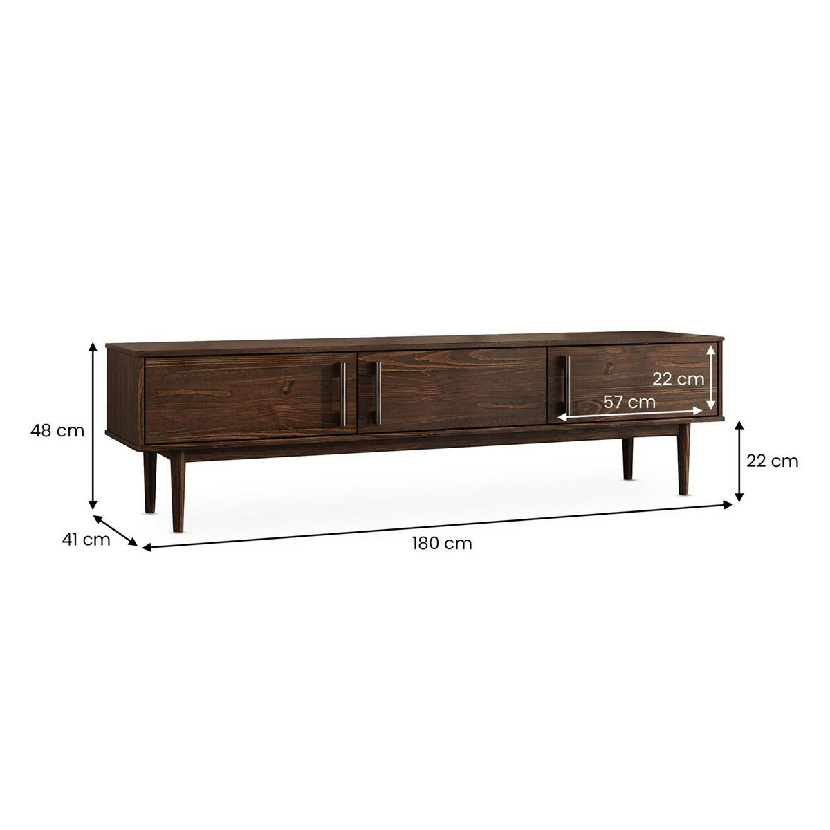 LOWBOARD TECCA - Nussbaumfarben, Holz (180/48/41cm) - IDIMEX