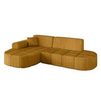 ECKSOFA Ottomane Links LIVO-L1 - 252x173x79,5 cm Senfgelb - Currygelb/Gelb, Holzwerkstoff/Textil (252/173cm) - ALTDECOR