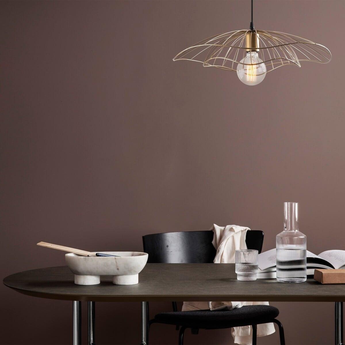 DRAHT-PENDELLEUCHTE aus metall - fleur 50/50/111 cm - Bronzefarben, Metall (50/50/111cm) - Calicosy