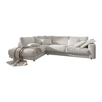 ECKSOFA MADELINE Hellgrau Cord - Hellgrau/Schwarz, Kunststoff/Textil (325/224cm) - KAWOLA