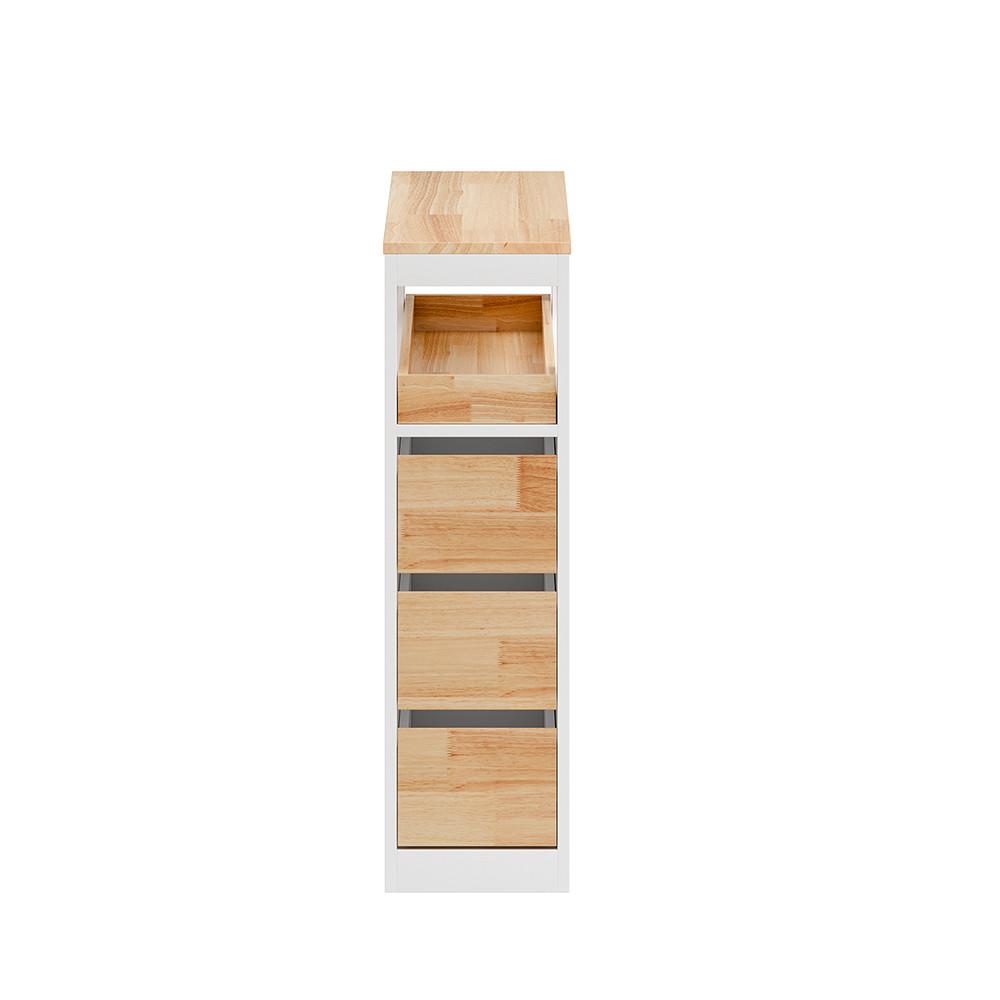 BADUNTERSCHRANK mit 3 Schubladen Weiß 65x23x82cm Minimalistisch - Weiß, Holzwerkstoff (23/82/65cm) - SoBuy