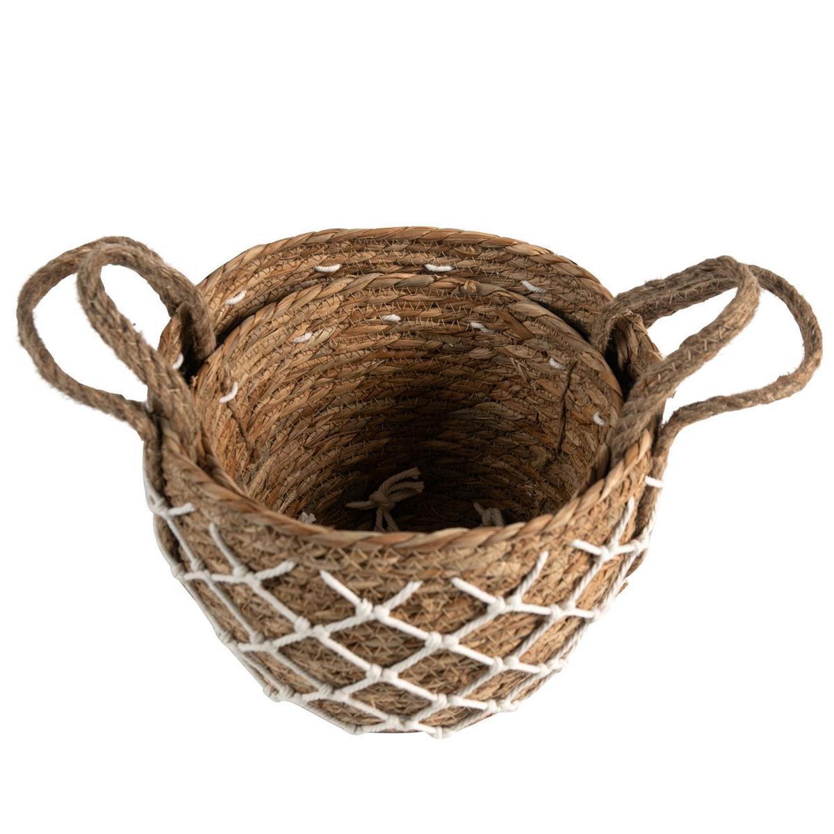 KÖRBE TAO 2er Set natur, weiß - Naturfarben, Naturmaterialen (24/19/24cm) - IDIMEX
