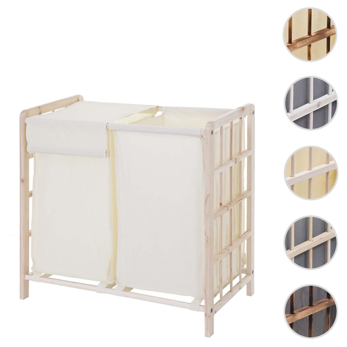 WÄSCHESAMMLER Buche Dekor, Beige - Beige/Buchefarben, Holz (60/60/33cm) - MCW