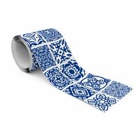 TAPETENBORDÜRE selbstklebend Mosaik Orientalisches Muster - Blau/Weiß, Papier (10/300/300cm) - Muralo