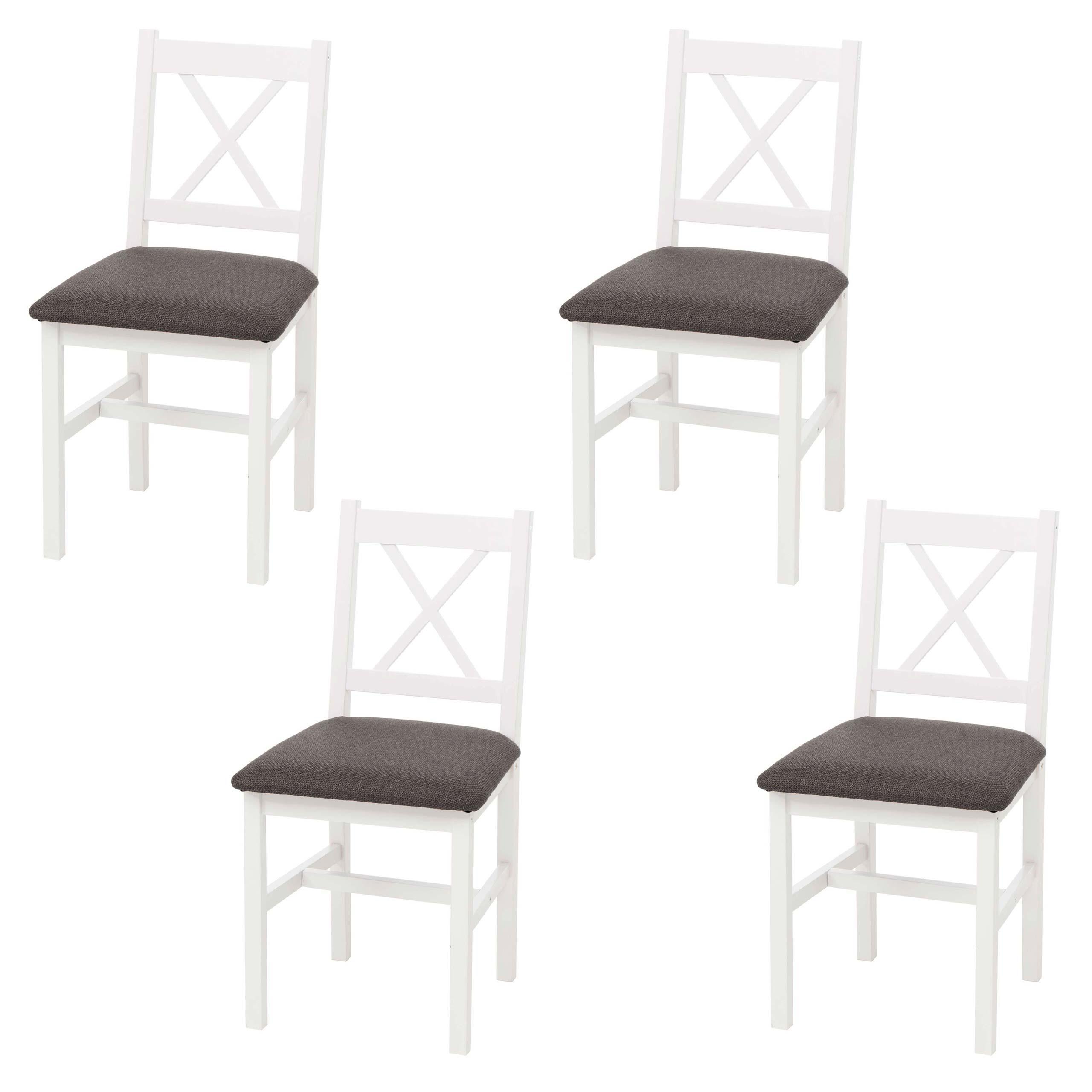ESSZIMMERSTUHL Weiß, Grau 4er-Set - Weiß/Grau, Holz (43/85/44cm) - MCW