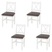 ESSZIMMERSTUHL Weiß, Grau 4er-Set - Weiß/Grau, Holz (43/85/44cm) - MCW