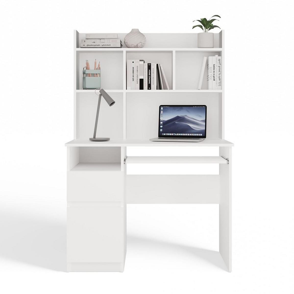 SCHREIBTISCH Weiß 98/145/51 - Weiß, Holzwerkstoff (90/50/145cm) - RAUMHIRSCH FURNITURE