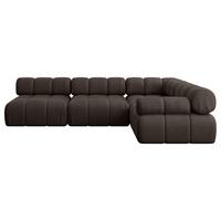 ECKSOFA modulares Sofa Mende-L2 - 285x190x70 cm Braun Velours - Braun, Holzwerkstoff/Textil (285/190cm) - ALTDECOR