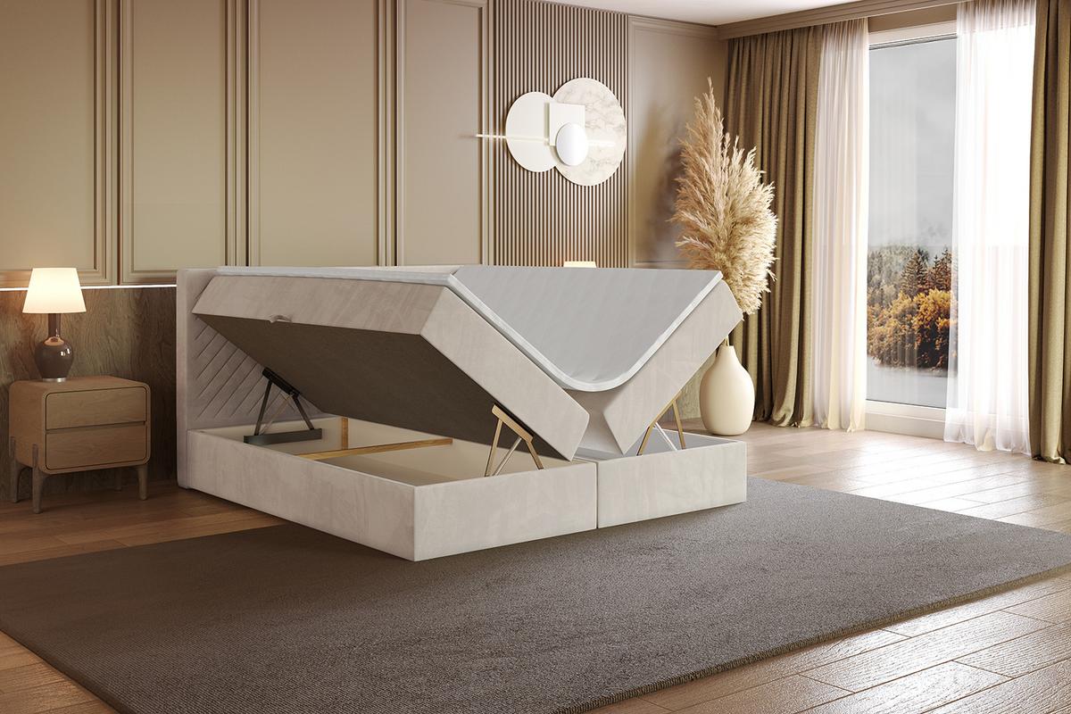 BOXBETT mit Matratze H3 und Lattenrost - VEXA - 180x200 - Beige Casablanca - Beige, Holzwerkstoff/Kunststoff (180/200cm) - ALTDECOR
