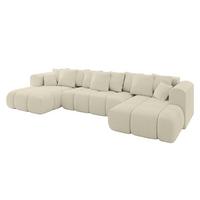 WOHNLANDSCHAFT CLOUD-U-v1 405x185x90 Beige Bouclé - Beige, Holzwerkstoff/Kunststoff (405/90/185cm) - ALTDECOR