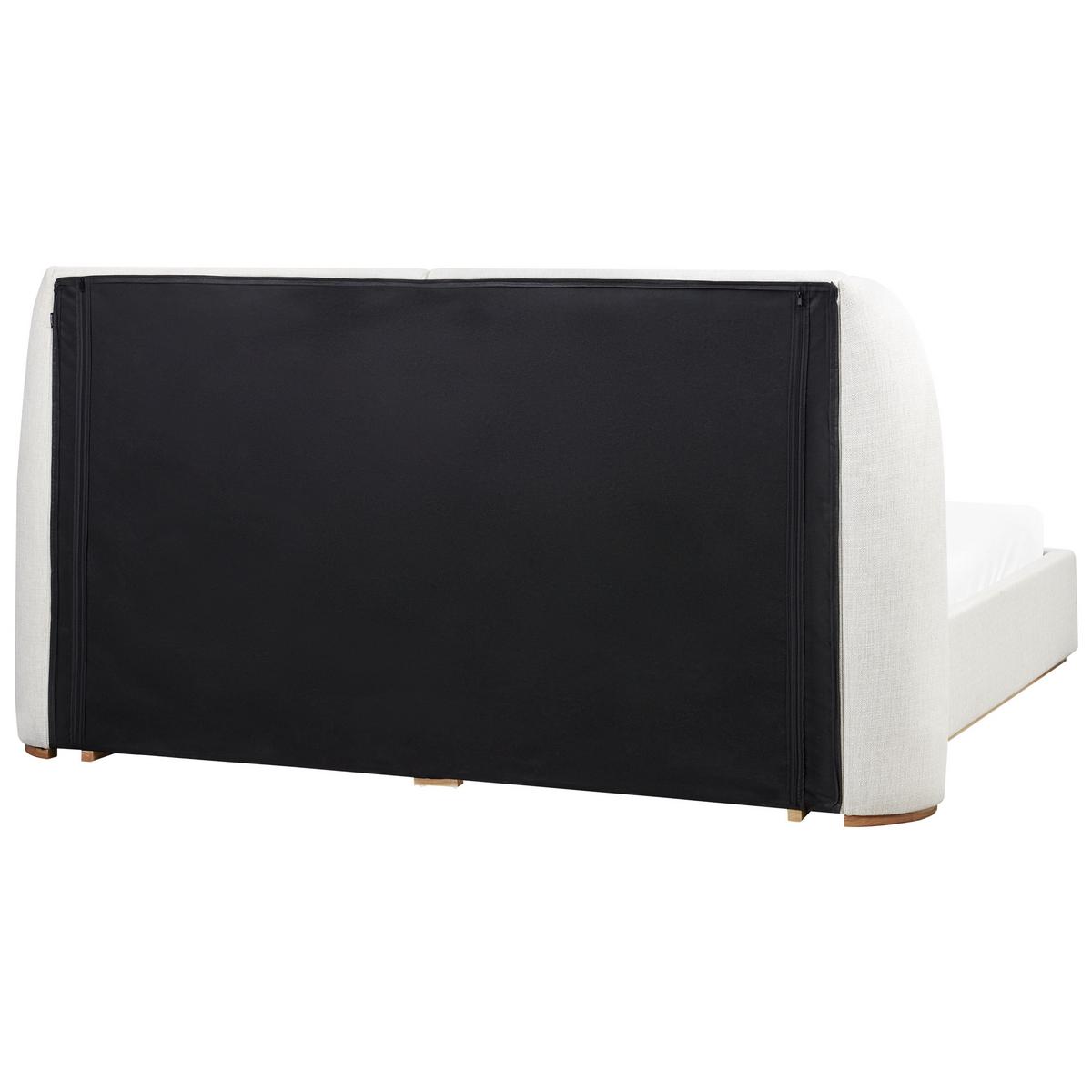 BETT mit Stauraum 180/200 cm Stoff Cremeweiß Monestier - Creme, Textil (180/200cm) - Beliani