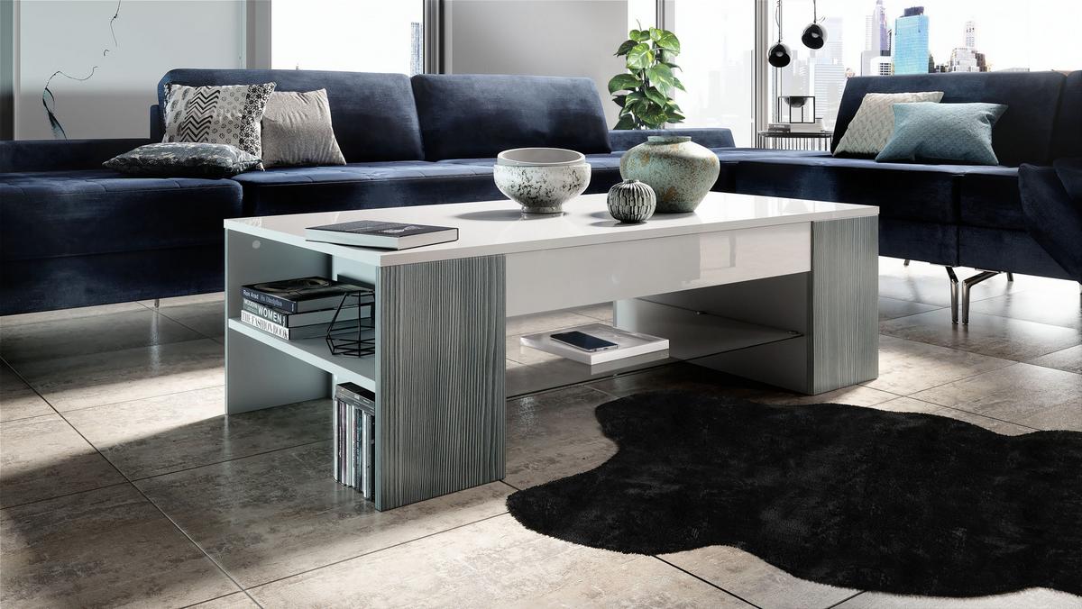 COUCHTISCH Clip Blenden in Avola-Anthrazit - Anthrazit, Holzwerkstoff (60/118/37cm) - Vladon