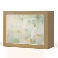 TISCHLEUCHTE Abstrakt - Kunst - Weiß - Grün - Modern 20x15 cm - Blau, Holzwerkstoff (8/20/15cm) - OnlyWow