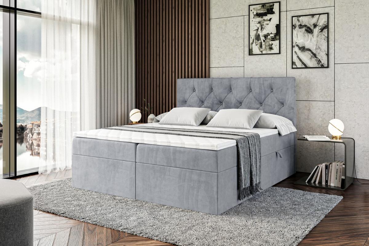 BOXBETT mit Matratze H3 und Lattenrost - MIRAGE - 140x200 Grau - Grau, Holzwerkstoff (140/200cm) - ALTDECOR