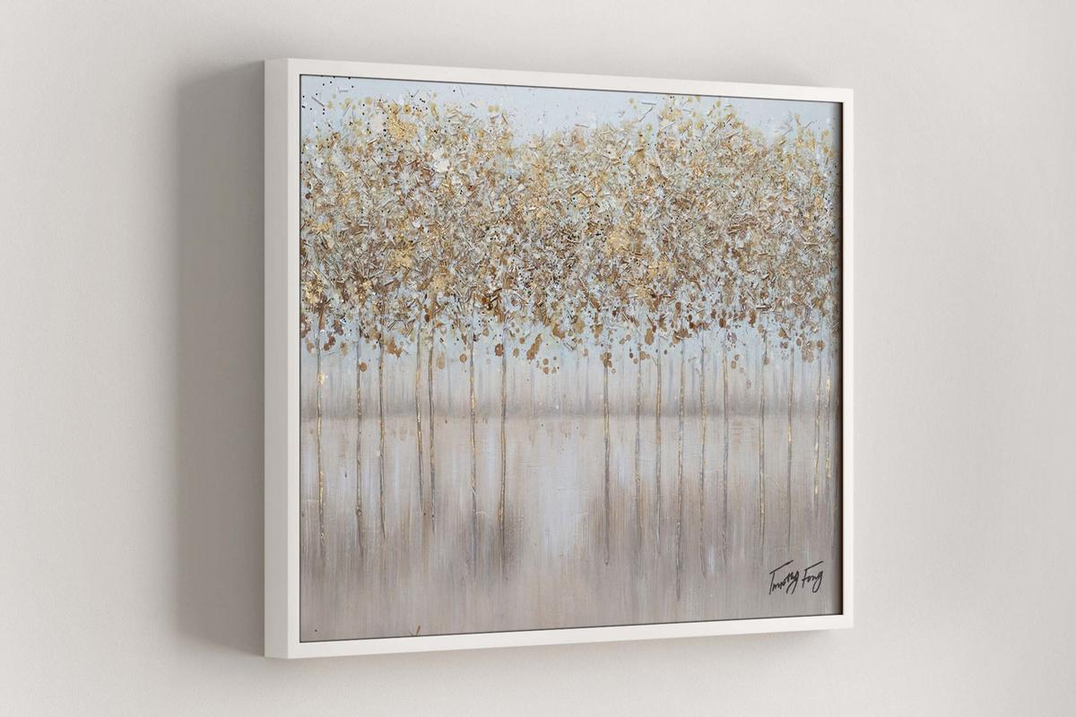 ACRYLBILD HANDGEMALT 100/75 cm - Goldfarben/Kupferfarben, Holz/Textil (100/75cm) - KUNSTLOFT