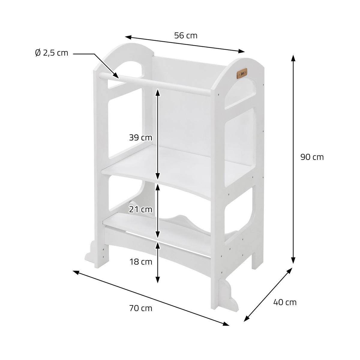 LERNTURM Weiß mit Tafel - Weiß, Holz (70/90/40cm) - Joyz