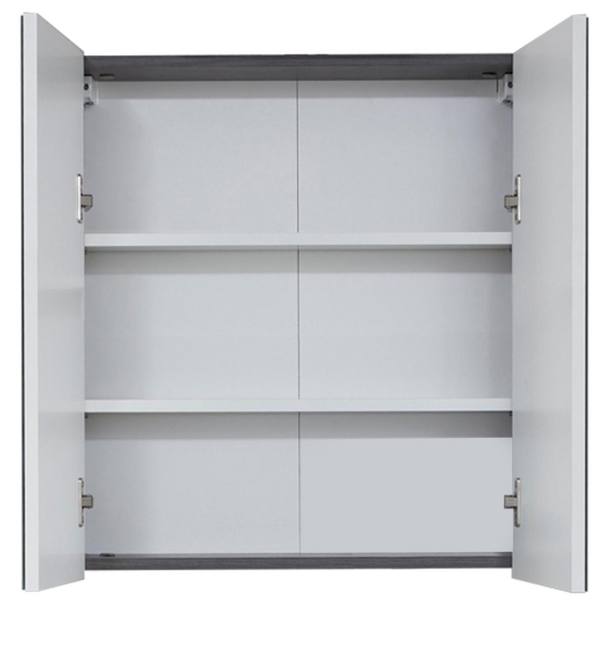 SPIEGELSCHRANK grau Rauchsilber, Badschrank 2-türig 60 x 67 cm - Grau, Glas/Holzwerkstoff (60/67/18cm) - Top.Furn