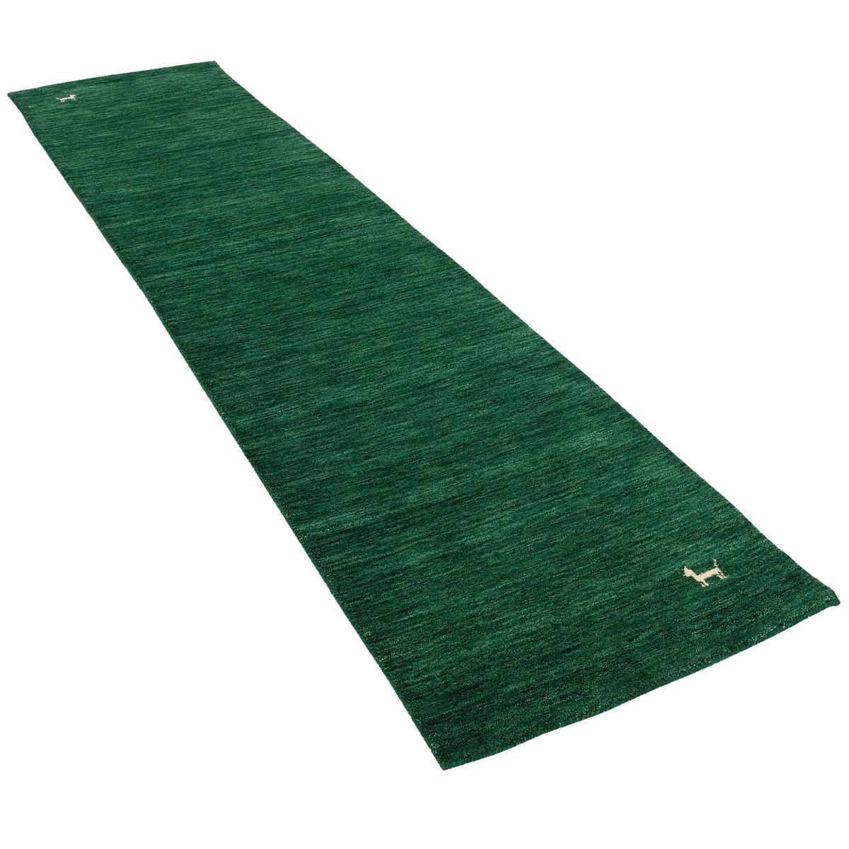 NATUR TEPPICH LÄUFER INDO NEPAL GABBEH SHIVA - Dunkelgrün, Textil (70/300cm) - Pergamon