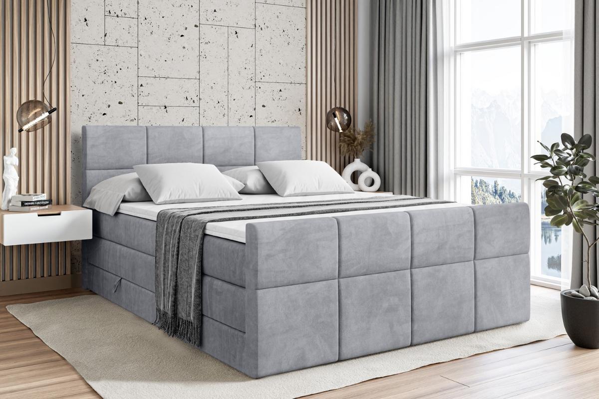 BOXSPRINGBETT ARDENI-Z KING - 140x200 - H3/H4 - Hellgrau - Hellgrau, Holzwerkstoff (140/200cm) - ALTDECOR