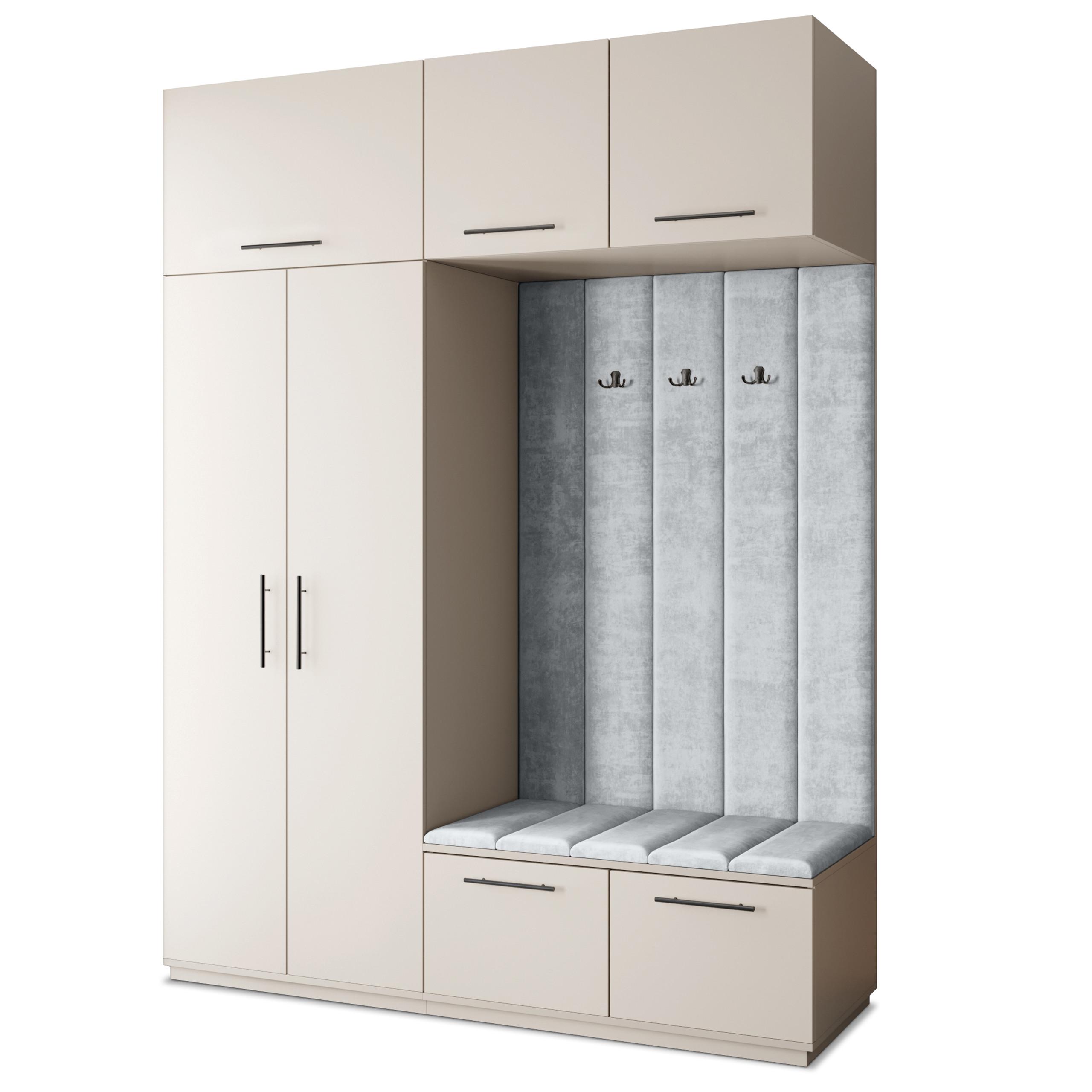 GARDEROBENSCHRANK REMA 180/240/60 cm Modern Kaschmir - Kaschmir/Hellgrau, Holzwerkstoff (180/240/60cm) - MASSENO