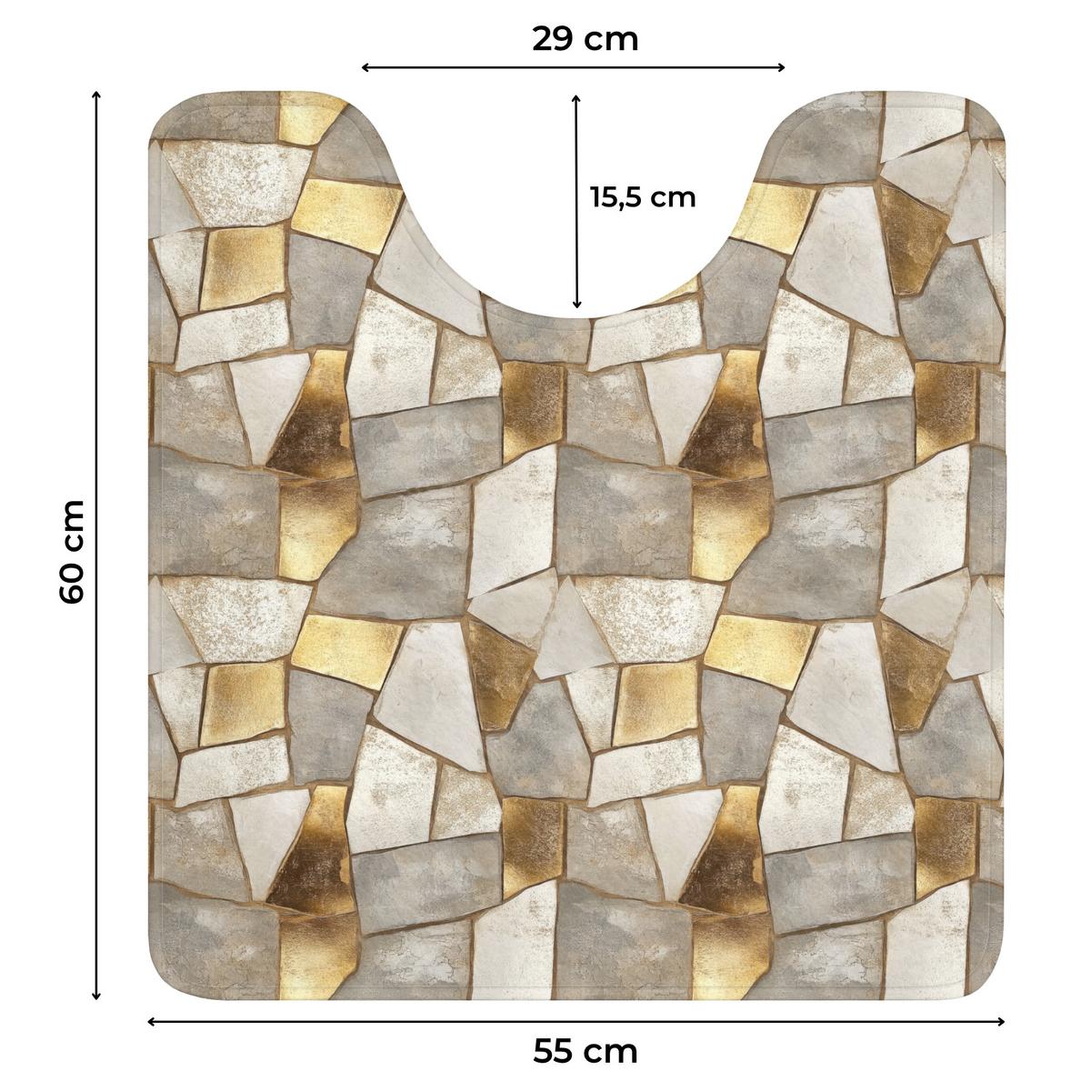WC-VORLEGER Mosaik - Marmor - Gold Toilettenvorleger 55x60 cm - Champagner, Textil (55/1cm) - OnlyWow
